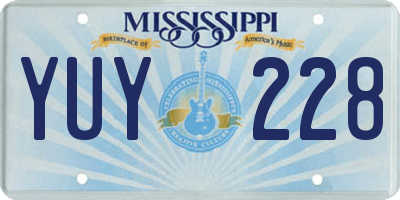 MS license plate YUY228