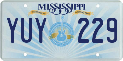 MS license plate YUY229