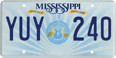 MS license plate YUY240