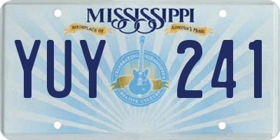 MS license plate YUY241
