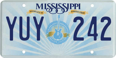 MS license plate YUY242