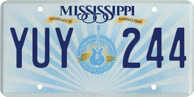 MS license plate YUY244