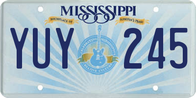 MS license plate YUY245