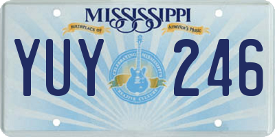 MS license plate YUY246