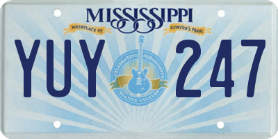 MS license plate YUY247