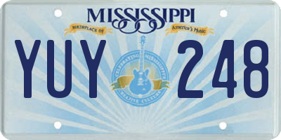 MS license plate YUY248