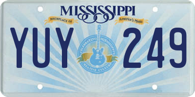 MS license plate YUY249