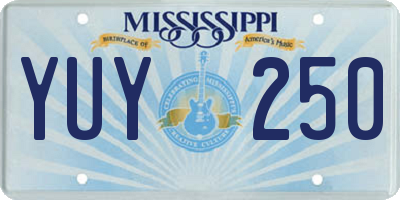 MS license plate YUY250