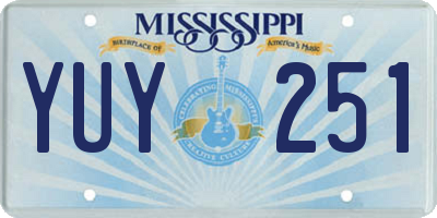 MS license plate YUY251