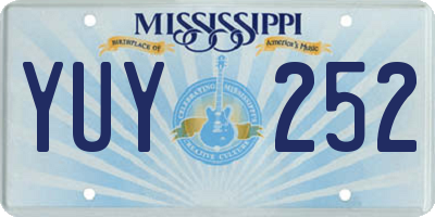 MS license plate YUY252