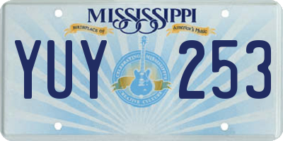 MS license plate YUY253