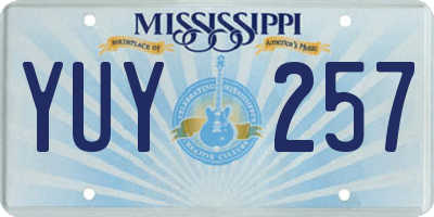 MS license plate YUY257