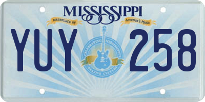 MS license plate YUY258