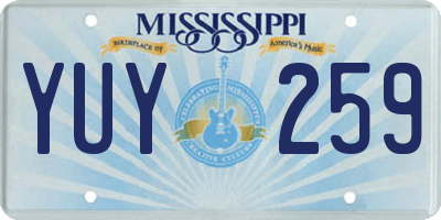 MS license plate YUY259