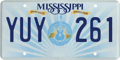 MS license plate YUY261