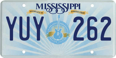 MS license plate YUY262