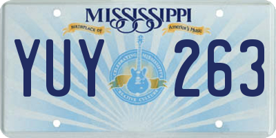 MS license plate YUY263