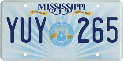 MS license plate YUY265