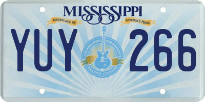 MS license plate YUY266