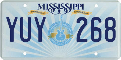 MS license plate YUY268