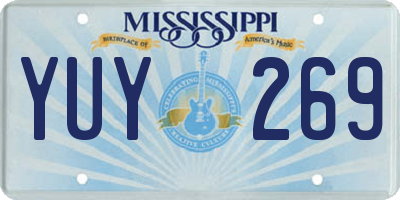 MS license plate YUY269