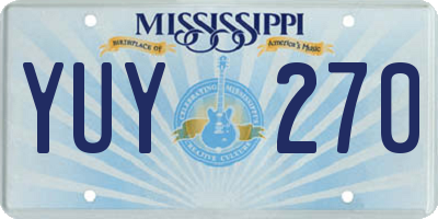 MS license plate YUY270
