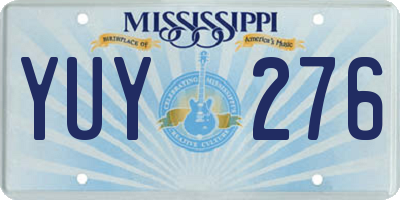 MS license plate YUY276