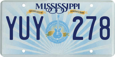 MS license plate YUY278