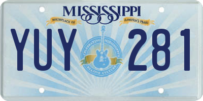 MS license plate YUY281