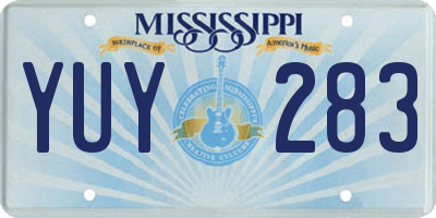 MS license plate YUY283