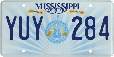 MS license plate YUY284