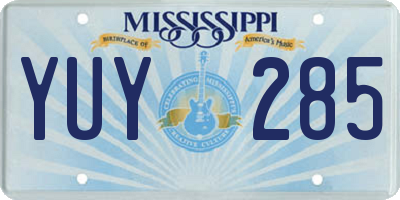 MS license plate YUY285