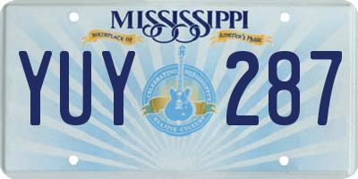 MS license plate YUY287