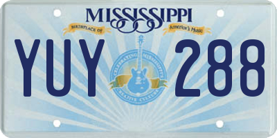 MS license plate YUY288