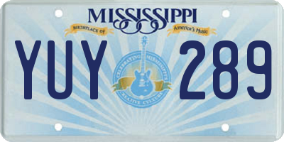 MS license plate YUY289