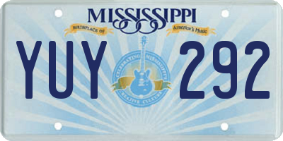 MS license plate YUY292