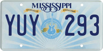MS license plate YUY293