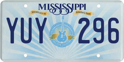 MS license plate YUY296
