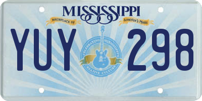 MS license plate YUY298