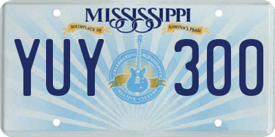 MS license plate YUY300