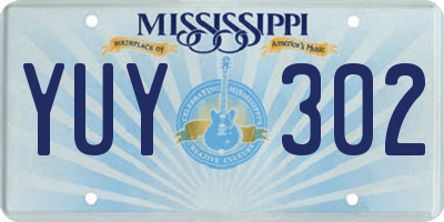MS license plate YUY302