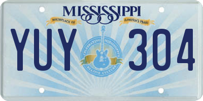 MS license plate YUY304