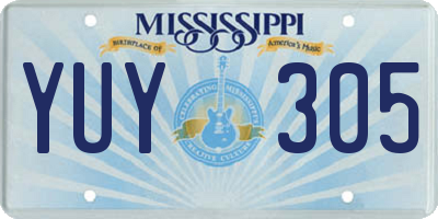 MS license plate YUY305