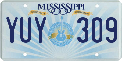 MS license plate YUY309