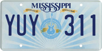 MS license plate YUY311
