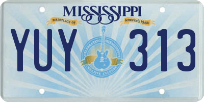 MS license plate YUY313