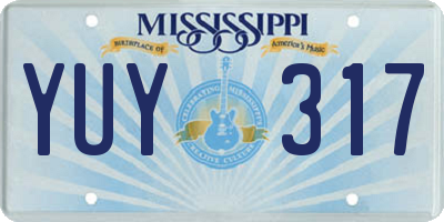 MS license plate YUY317