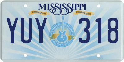 MS license plate YUY318
