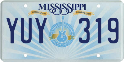 MS license plate YUY319
