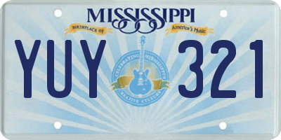 MS license plate YUY321